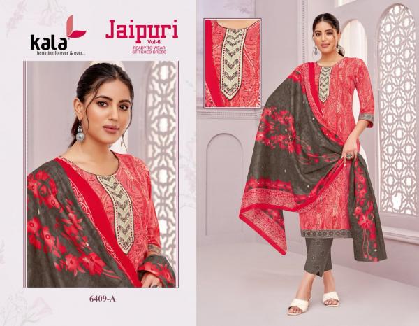 Kala Jaipuri Vol 6 Cotton Printed Kuri Bottom With Dupatta